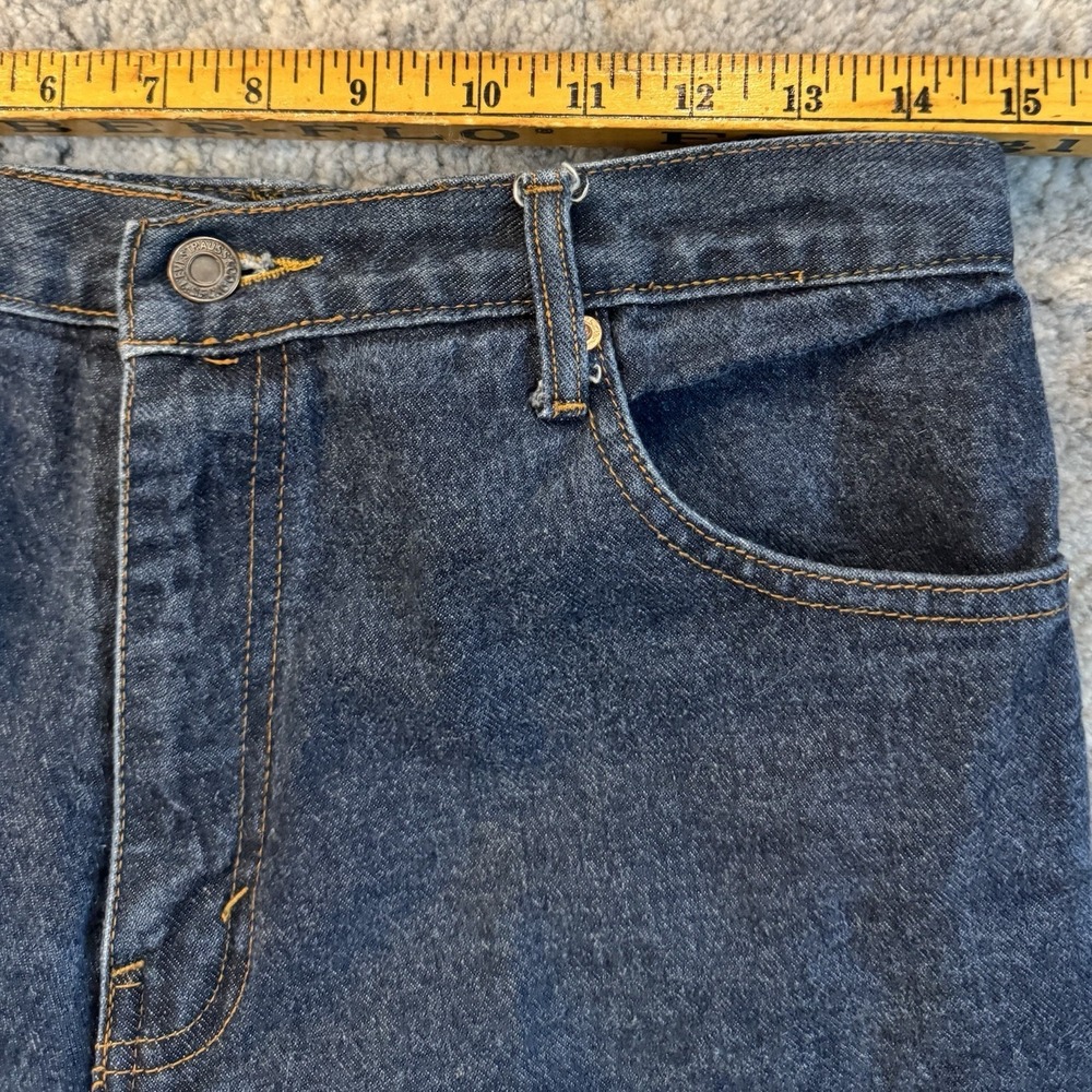 Vintage 90s Levi's 505 Straight Denim Jeans Dark‎ Wash Size 33W 30L Short - Picture 10 of 13